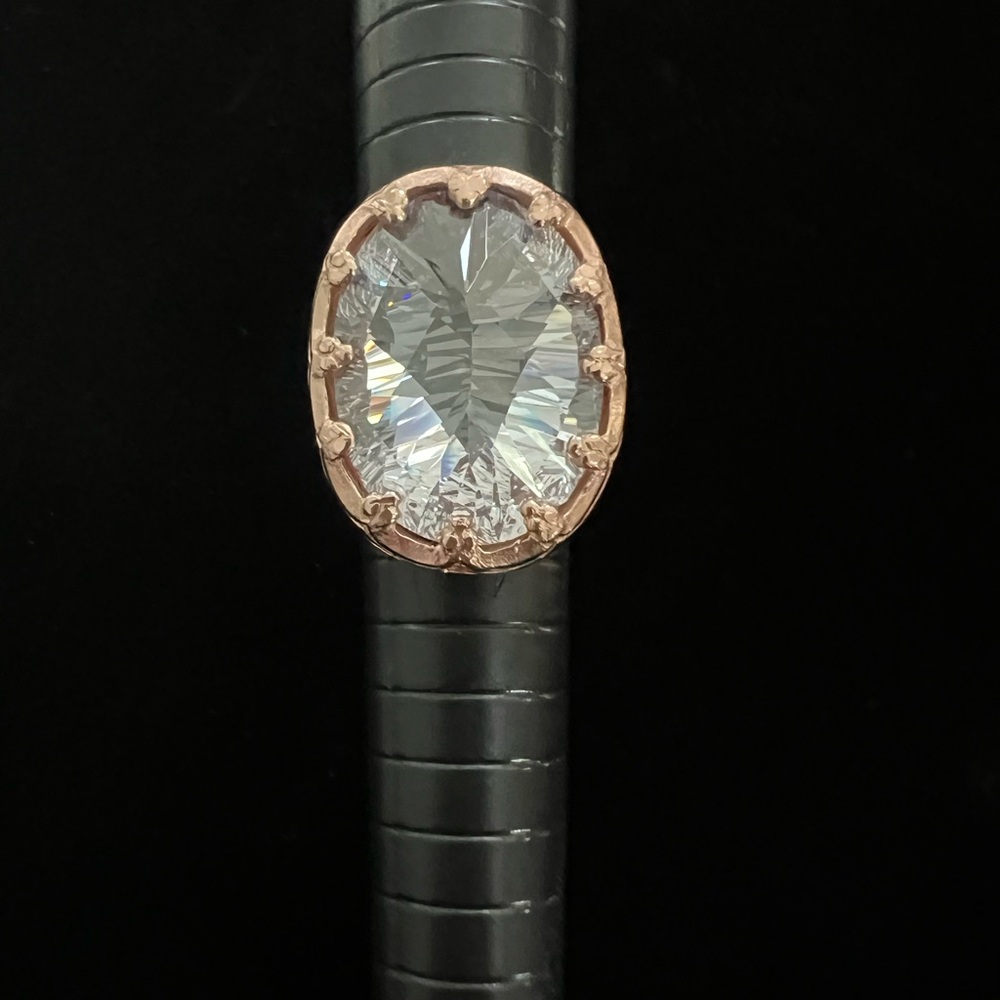 Crystal Large Oval Women’s Statement Ring Set In … - image 8